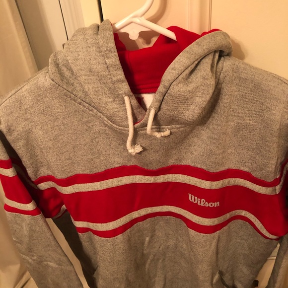 Vintage Wilson Tennis Hoodie Red Ringer Sweatshirt - Picture 3 of 11
